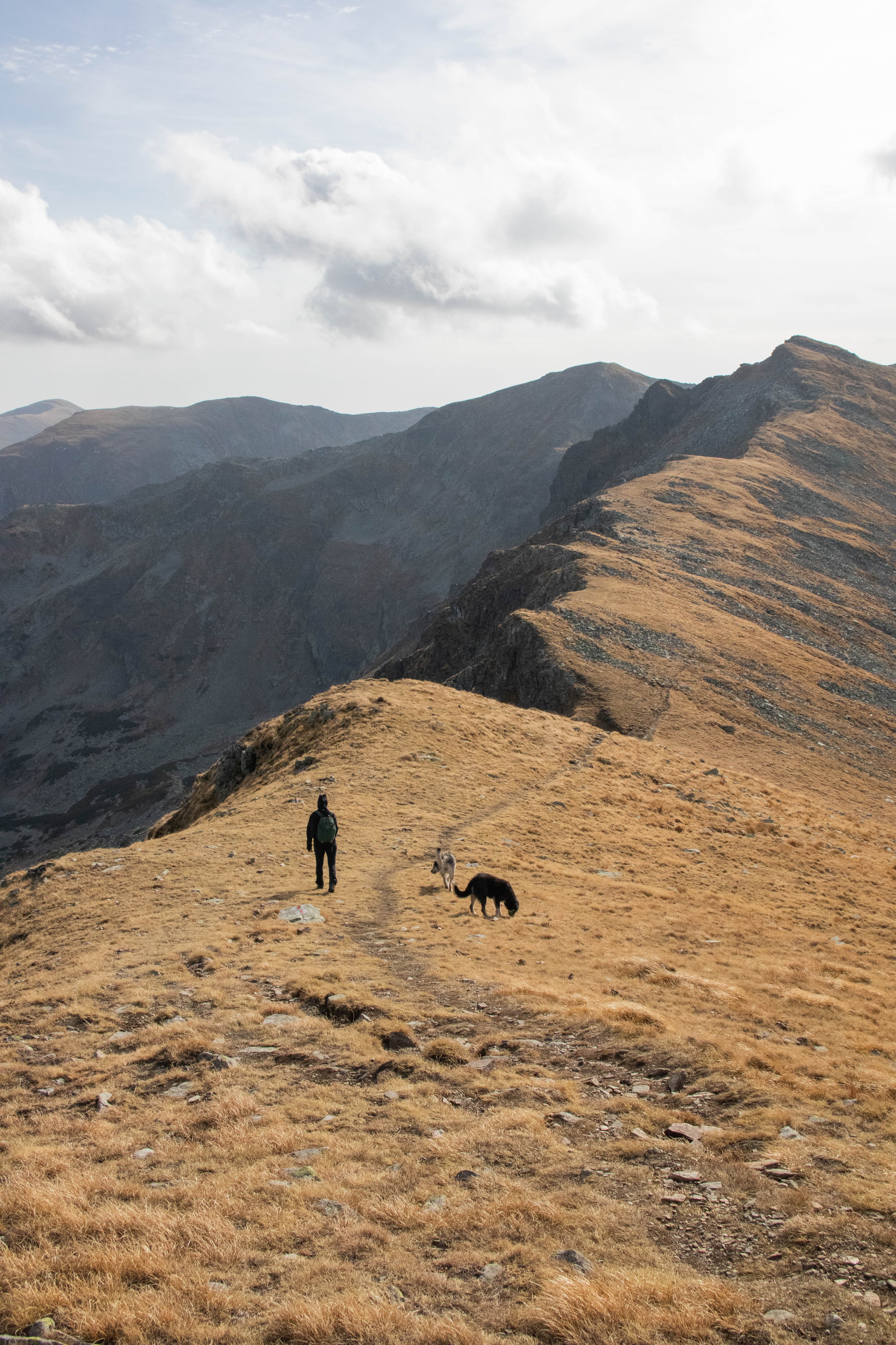 a man hiking